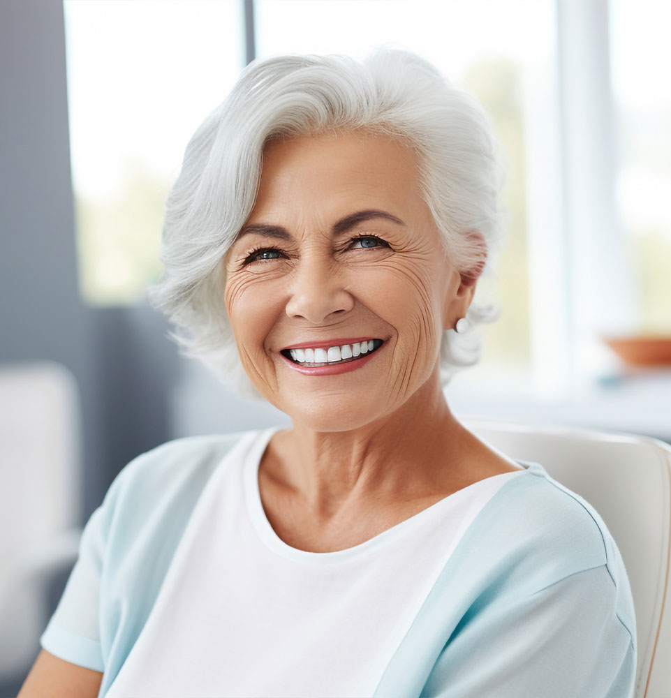 dental patient smiling brightly after their wendell falls dental implant procedure